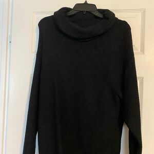 Black turtleneck tunic sweater